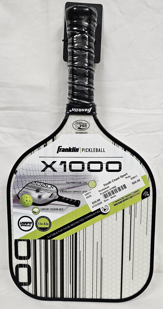 Franklin X1000 Pickleball Paddle, Fiberglass Surface, 7.7oz-8.2oz, 13mm