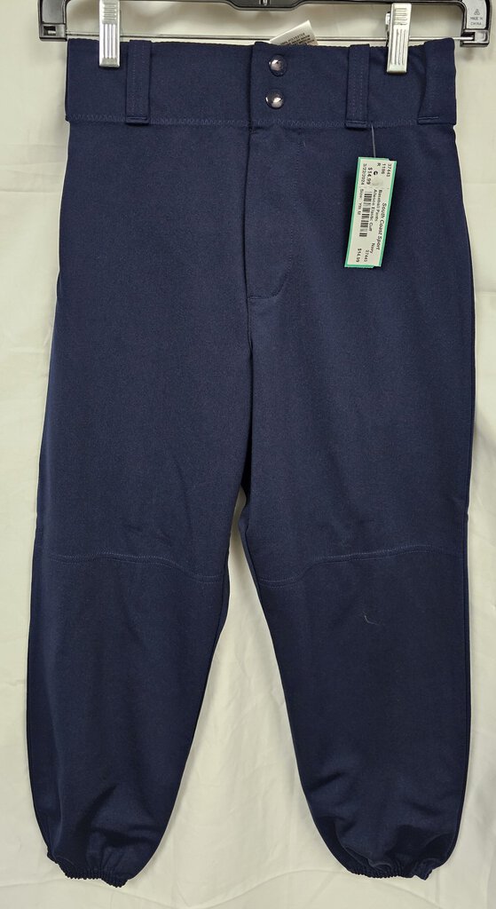 Alleson Athletics Button Up Elastic Cuff Youth Baseball Pants, Navy, Size: Yth M