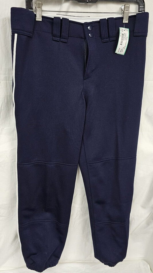 Mizuno Softball Pants,Navy with White piping, Size: M