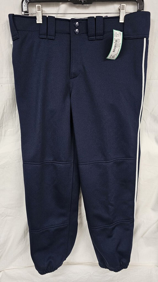 New Mizuno Softball Pants, Navy with White piping, Size: M