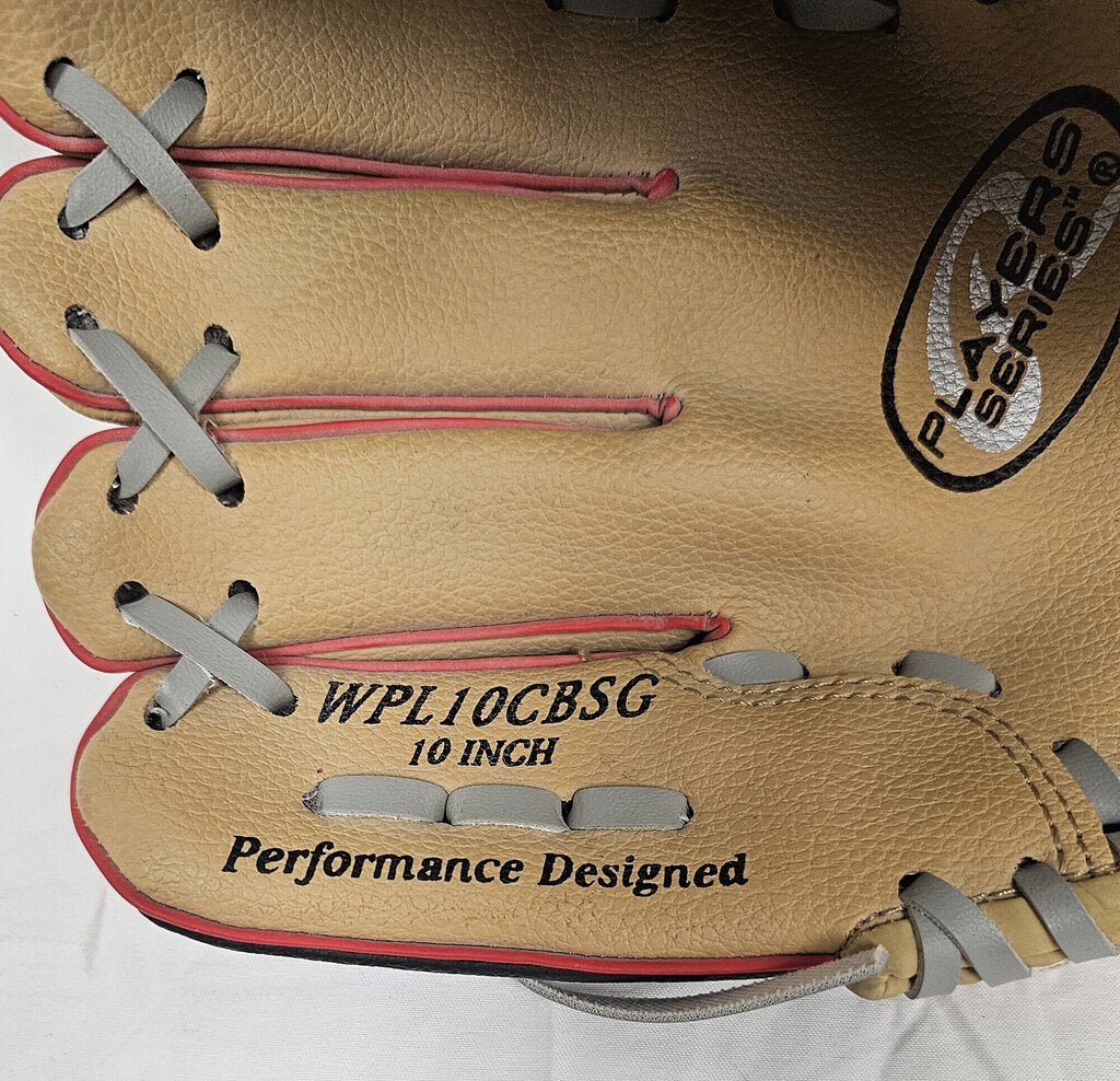 Rawlings Player Series Baseball Glove, Left Hand Throw, Size: 10in.