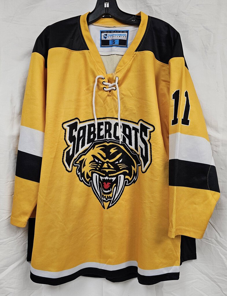 Sabercats Jersey, Yellow, Black, White, Size: Adult S