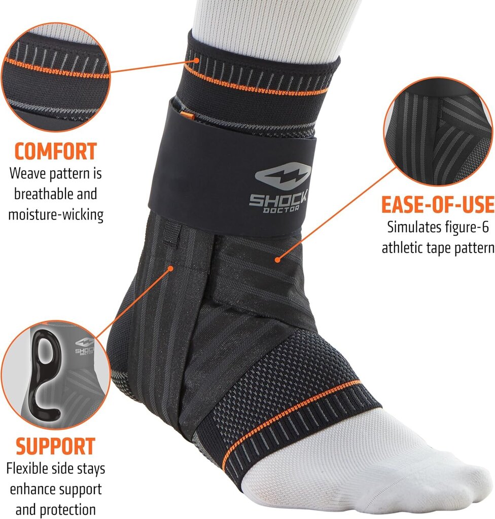 Shock Doctor Elite Ultra Knit Ankle Brace, Size Medium