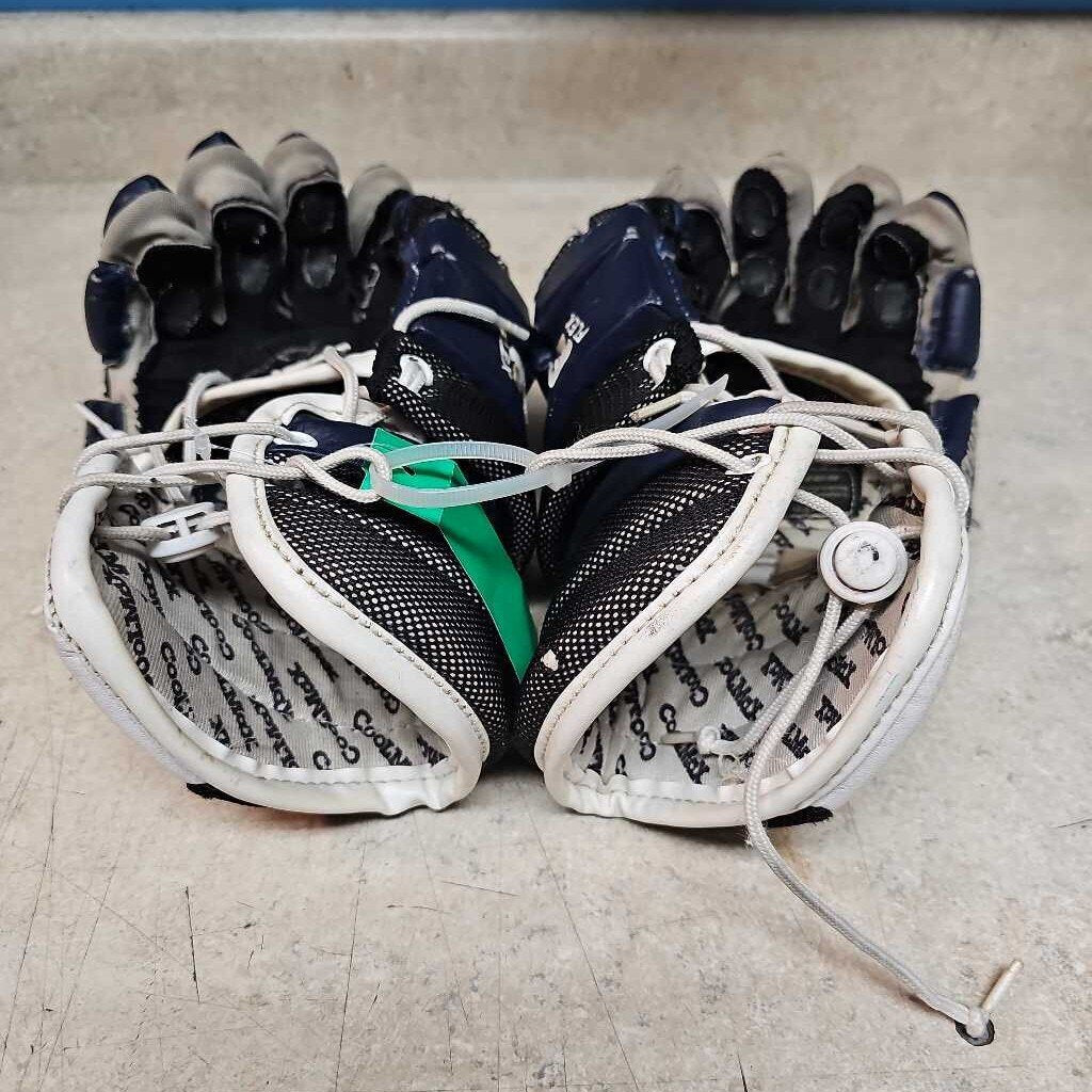STX Catalyst Lacrosse Gloves, Navy/Wht, Size: L