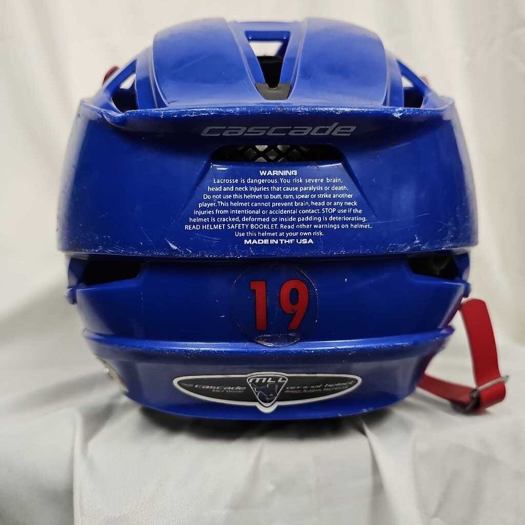 Cascade R Lacrosse Helmet, Royal &Red, Size: Adult 13+