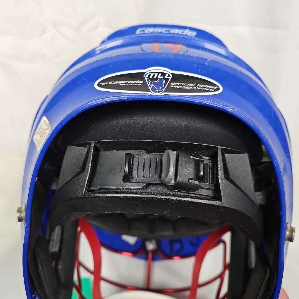 Cascade R Lacrosse Helmet, Royal &Red, Size: Adult 13+
