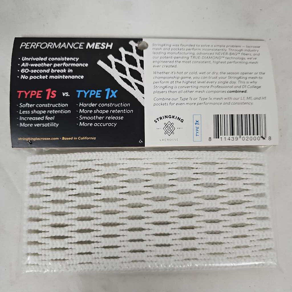 StringKing Performance Lacrosse Mesh 1X White