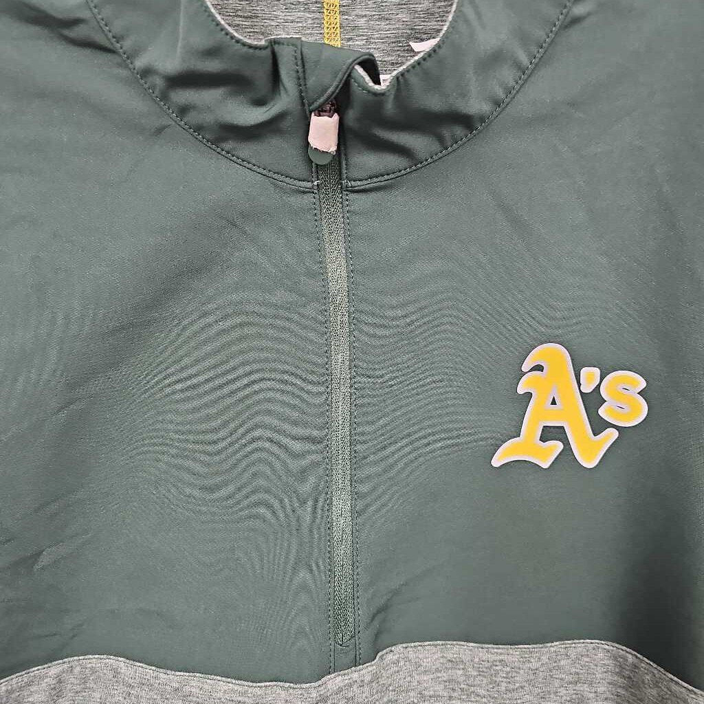 Oakland A's 1/4 Zip Longsleeve Shirt, Large