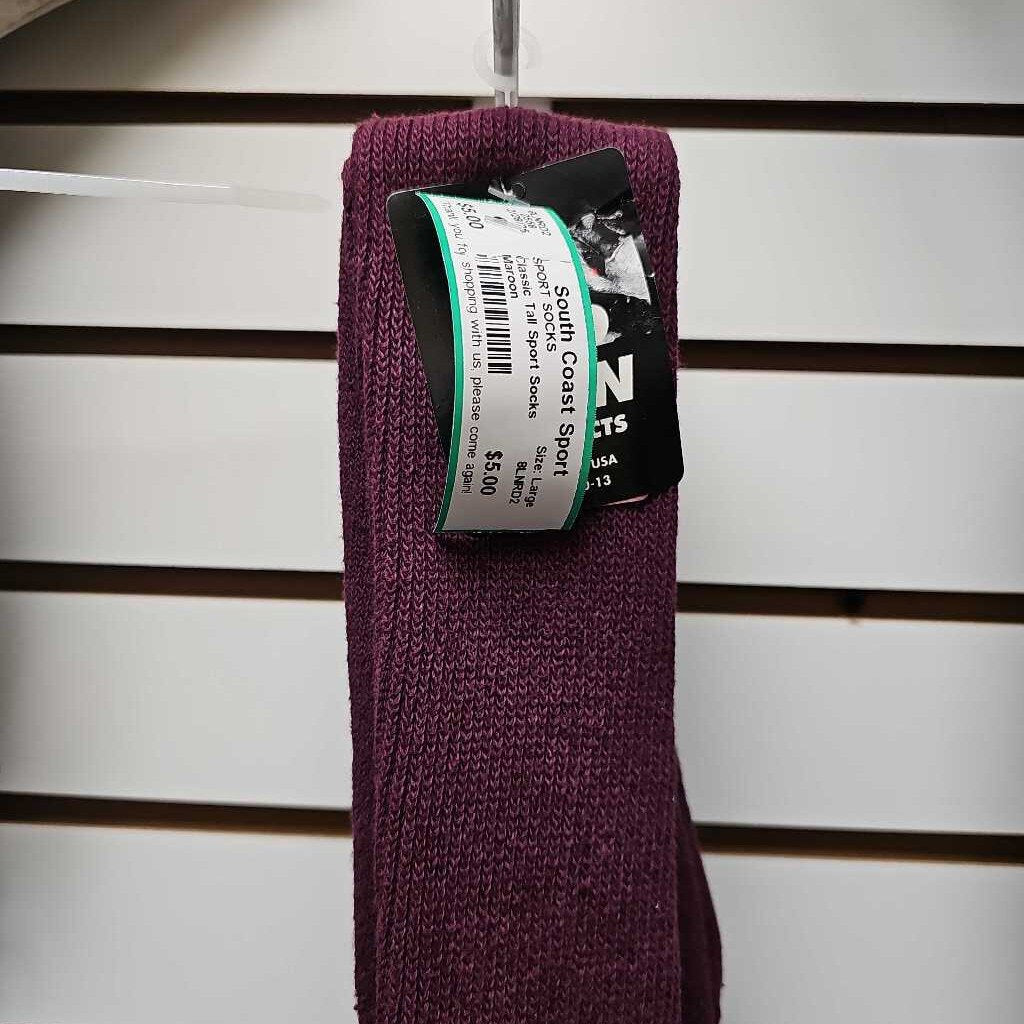 Red Lion Classic Tall Sport Socks, Maroon, Size Large