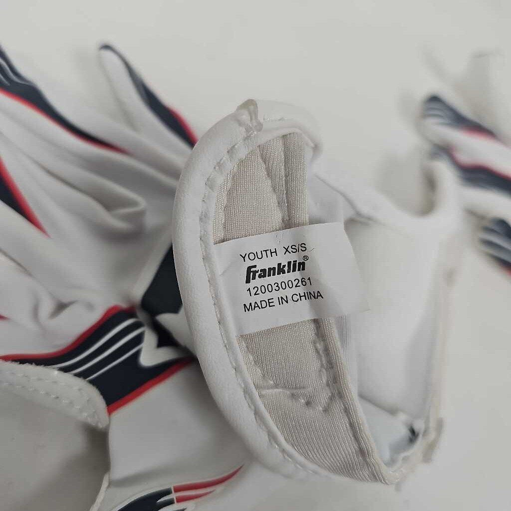 Franklin NFL New England Patriots Youth Football Gloves, Youth XS/S