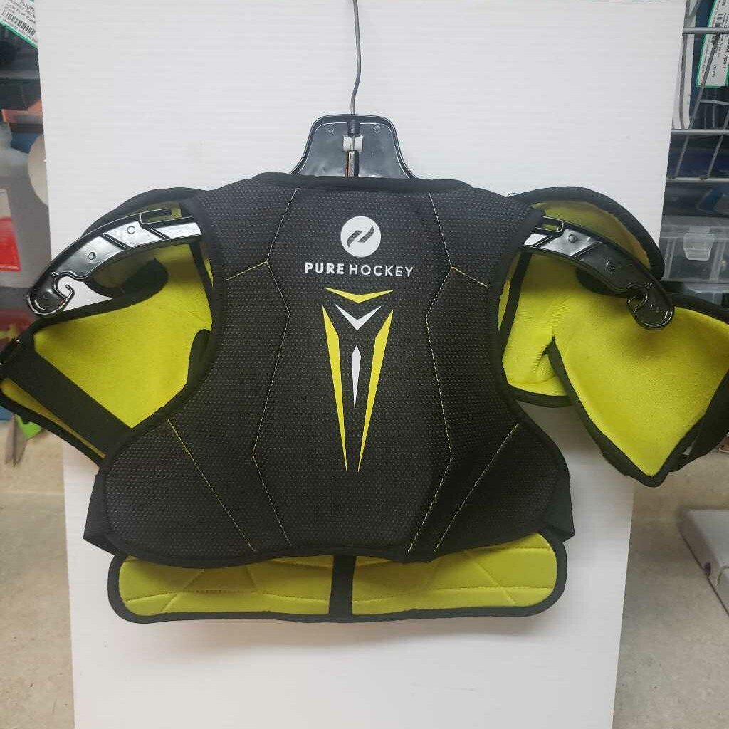 Pure Hockey Black Hockey Shoulder Pads, Youth Large