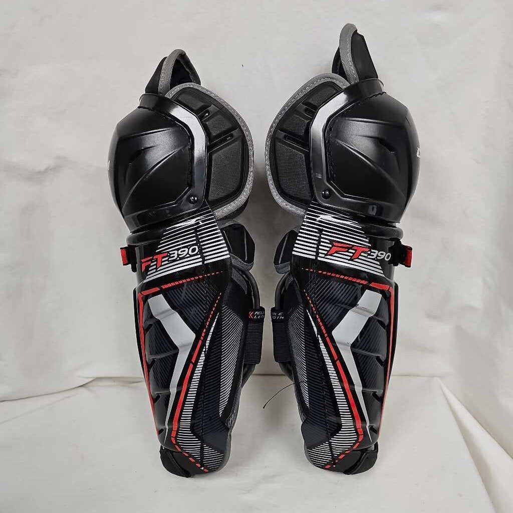 CCM Jetspeed FT390 Junior Hockey Shin Guards, Size 13"