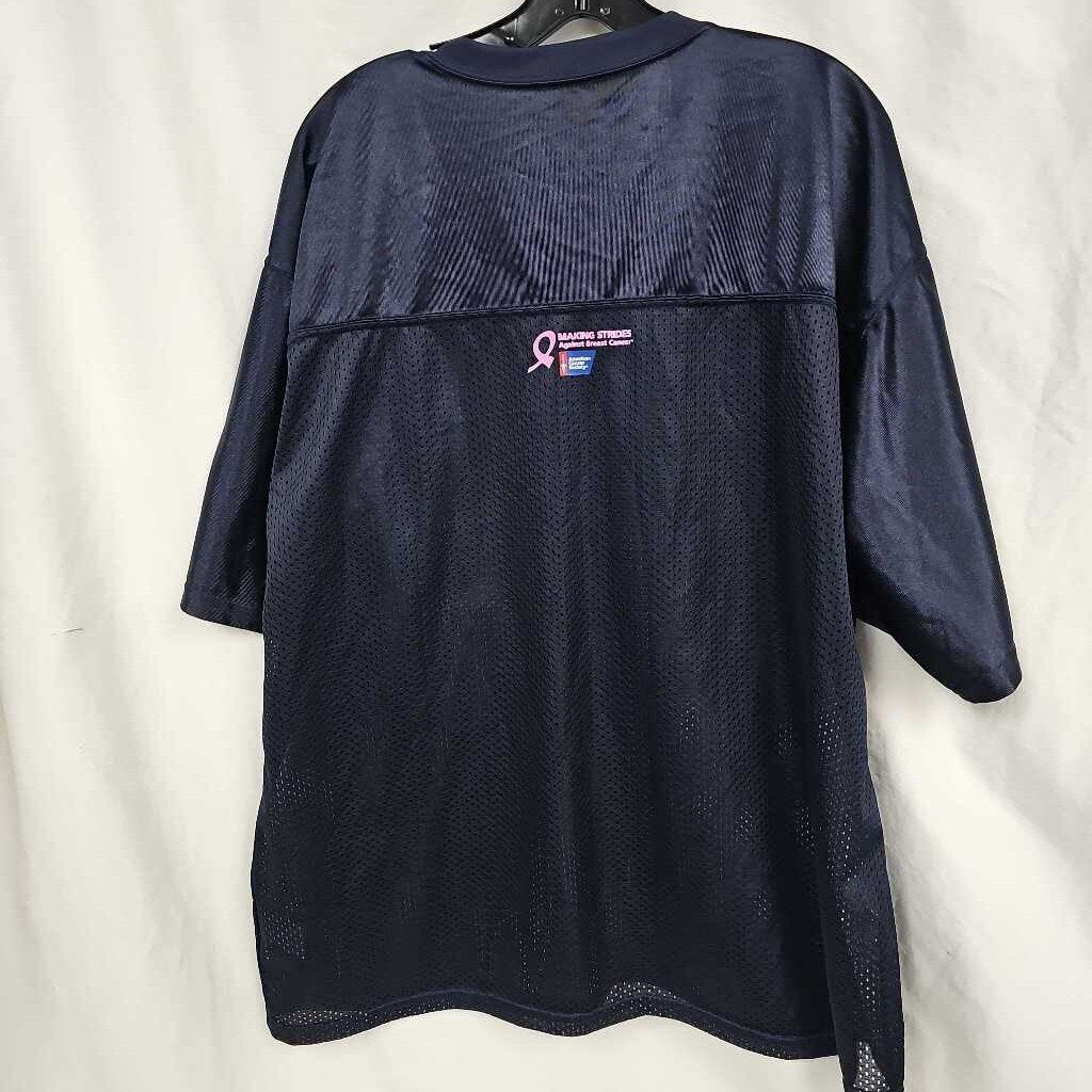 Augusta Pink Ribbon Football Jersey, Navy, Adult XL