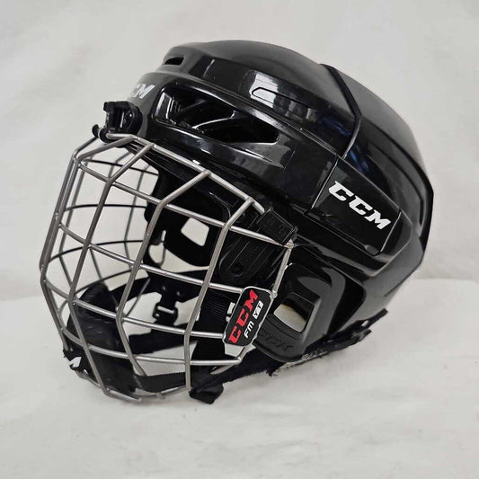 CCM FL3DS Youth Hockey Helmet Combo, Black