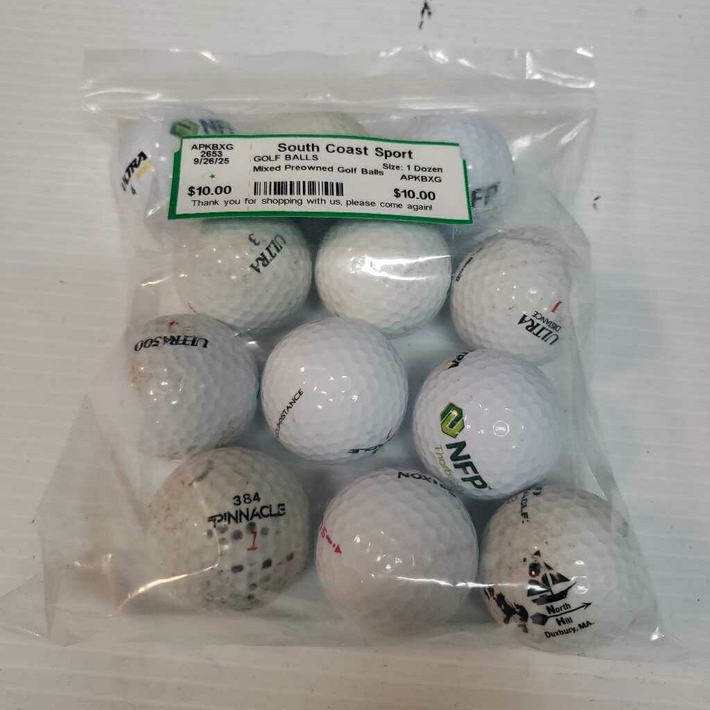 Mixed Preowned Golf Balls, 1 Dozen