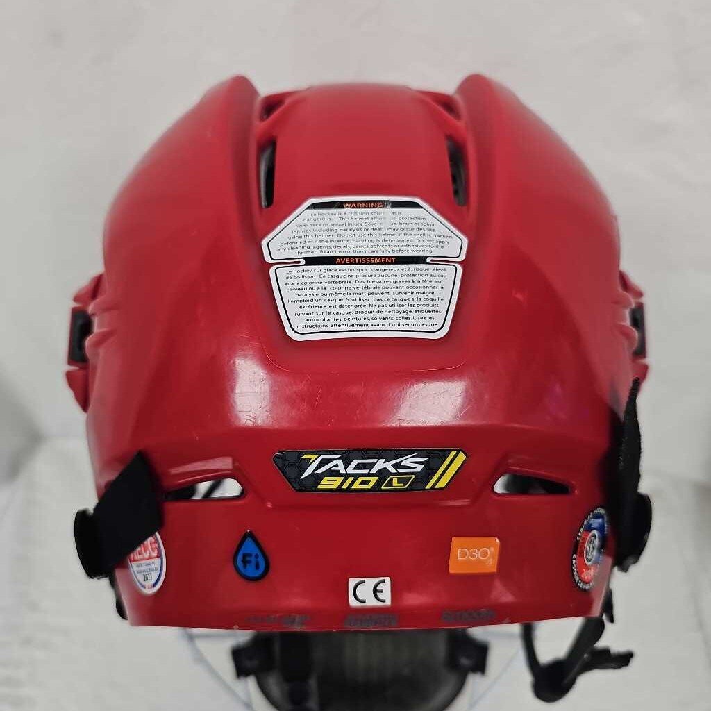 CCM Tacks 910 Hockey Helmet Combo, Size Large