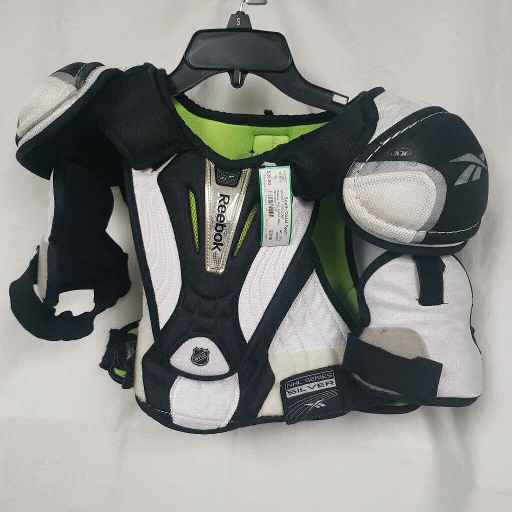 Reebok NHL Series Silver Hockey Shoulder Pads - Size Senior Small