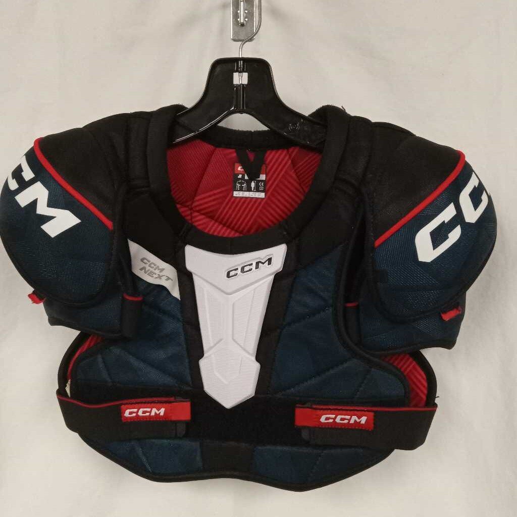 CCM NEXT Hockey Shoulder Pads Black/White Red Size Junior Large