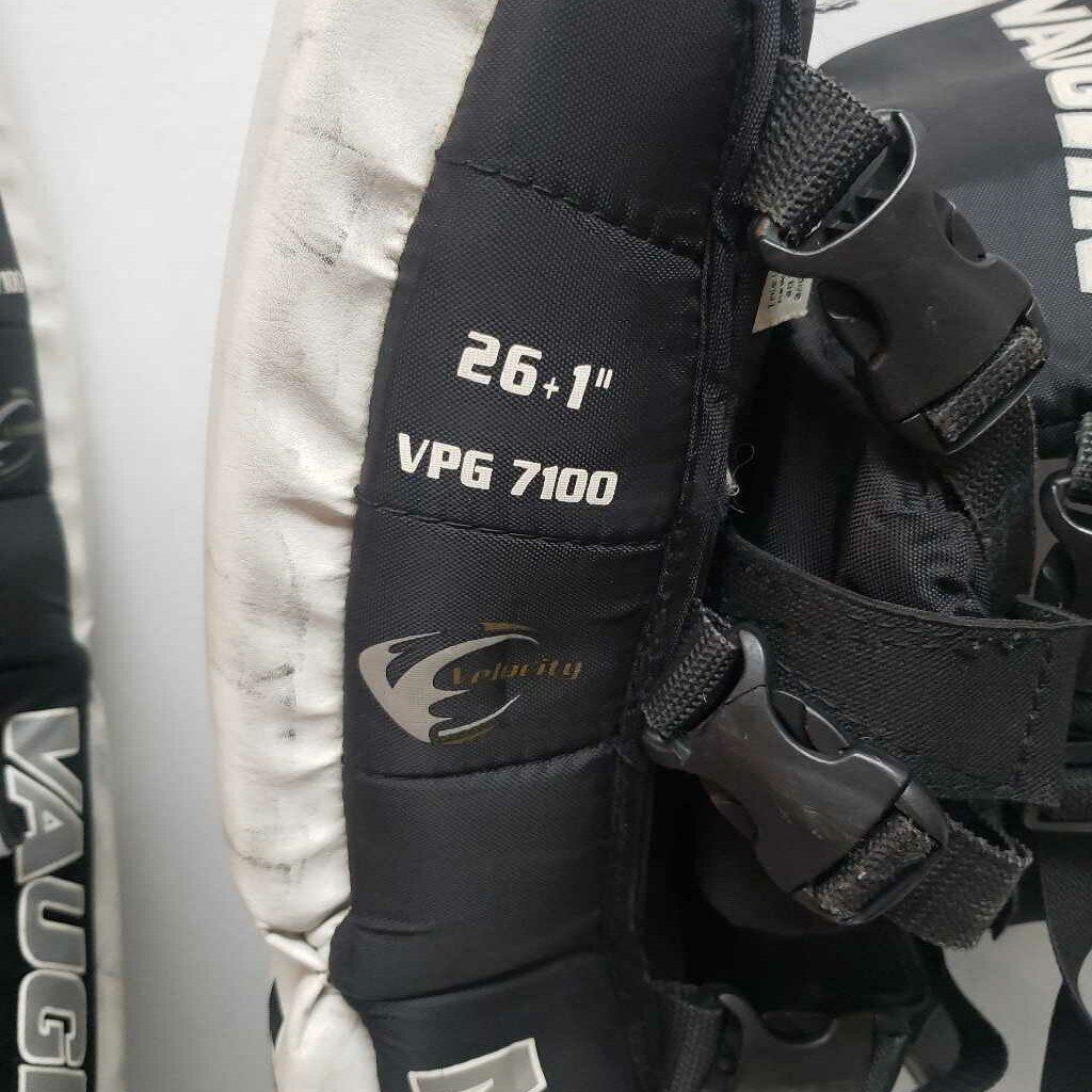 Vaughn Velocity VPG 7100 Goalie Pads White/Black Size 26" + 1"