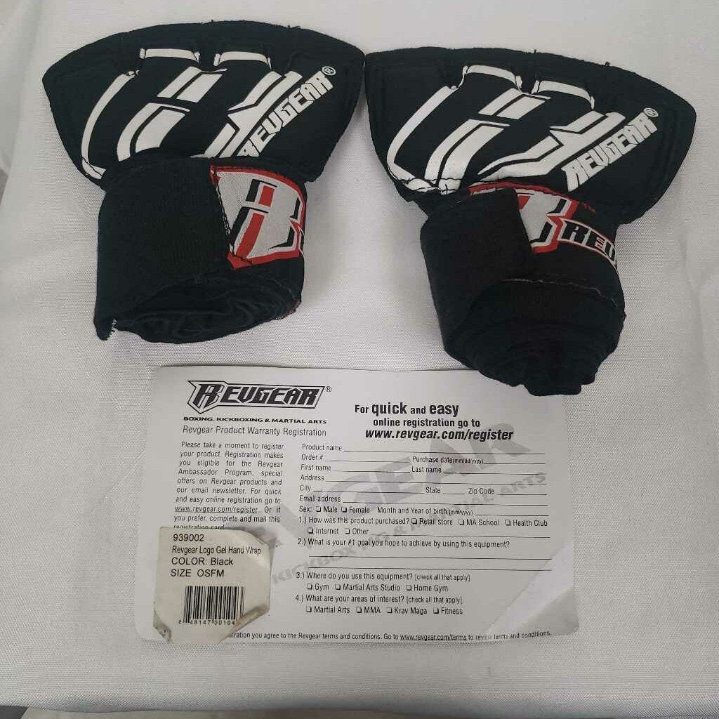 RevGear Logon Gel Hand Wraps Black One Pair Size OSFM