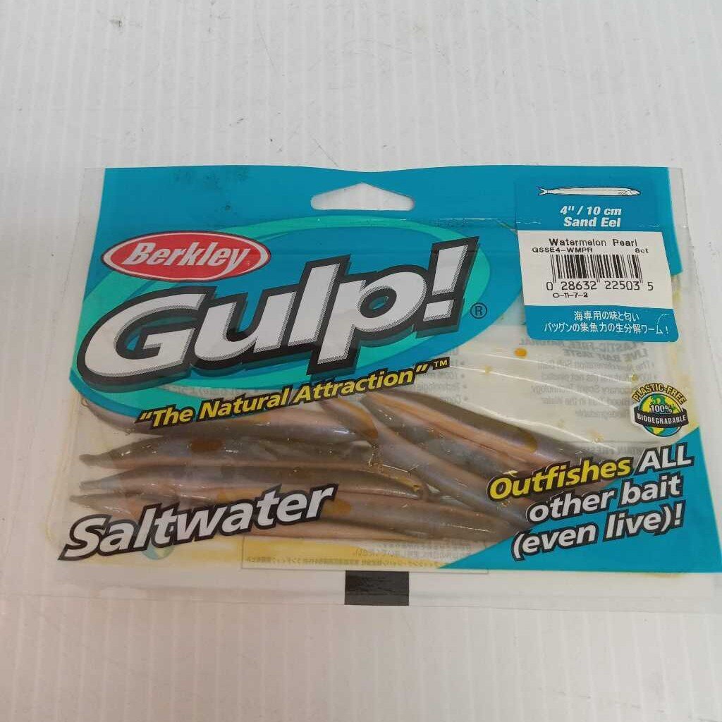 Berkley Gulp Saltwater Sand Eel Watermelon/Peal Size 4"