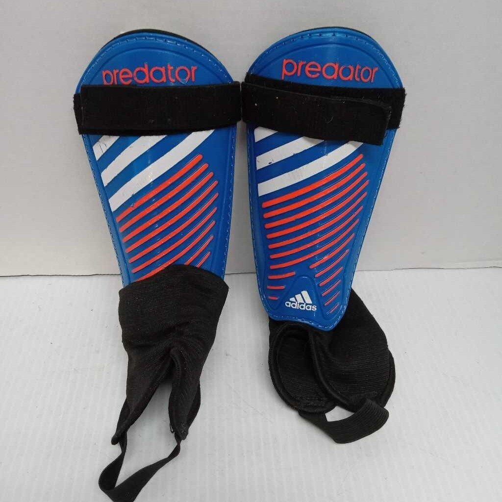 Adidas Predator Soccer Shin Guards Blue/White/Red Size Medium