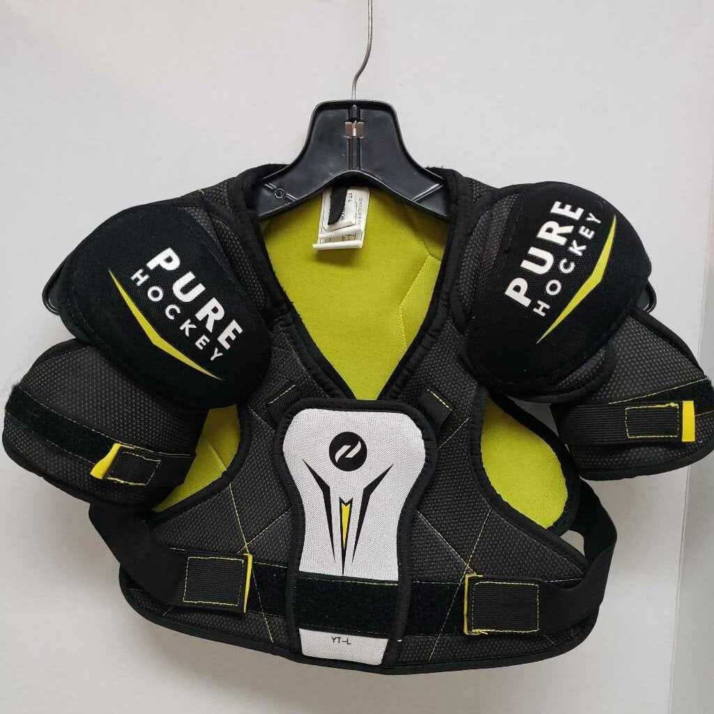 Pure Hockey Shoulder Pads Black/Yellow Size Youth Large Preowned