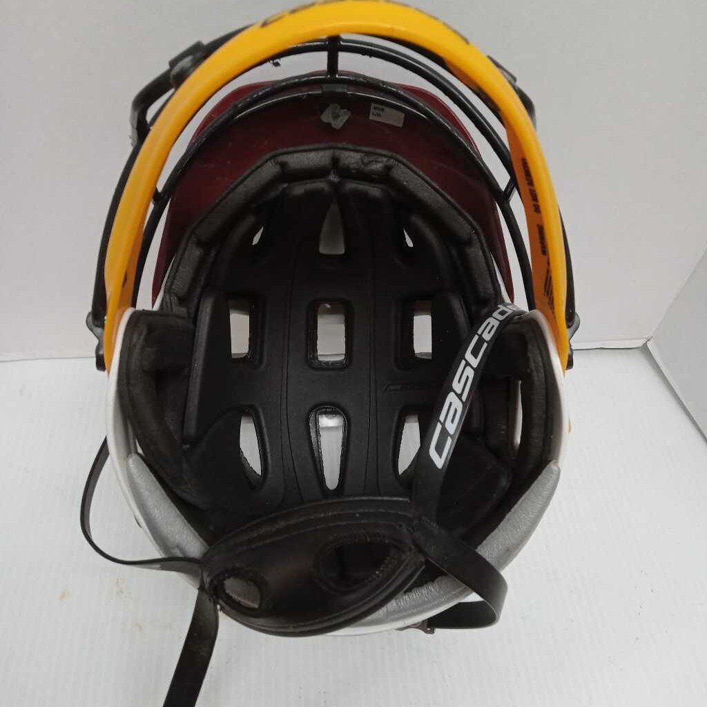 Cascade C Pro Lacrosse Helmet White/Red/Gold Size Senior M/L Preowned