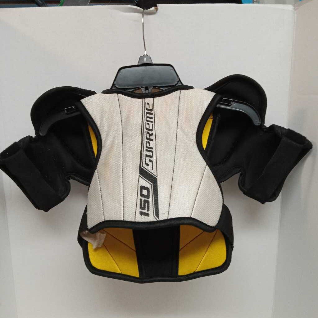 Bauer Supreme 150 Hockey Shoulder Pads Black/Yellow Size Youth Small Preowned