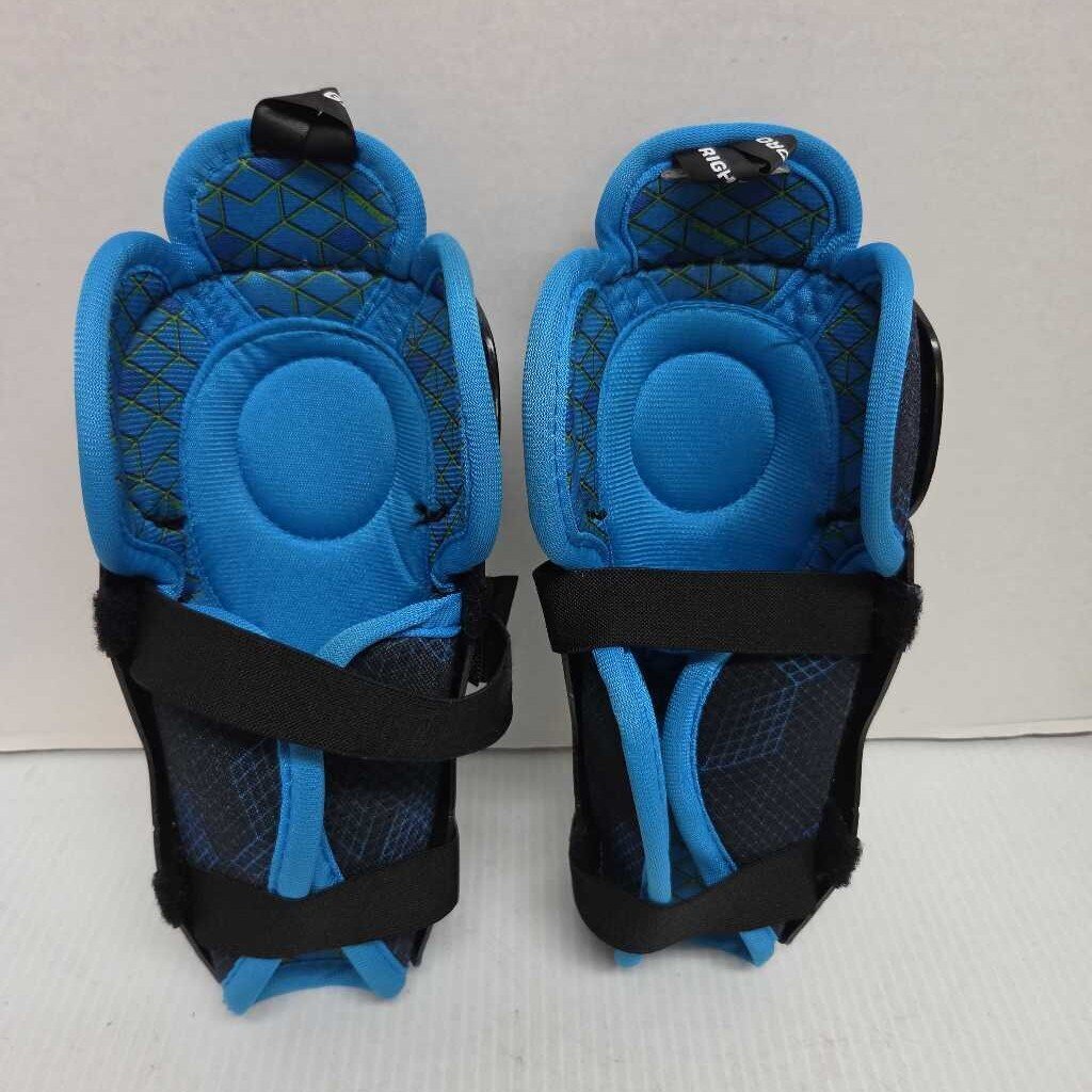 Bauer X Hockey Shinguards Black/Blue/Green Size Youth 8" Preowned