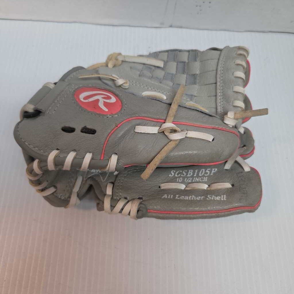 Rawlings SCSB105P Softball Glove Grey/Pink 10.5" Right Hand Throw Preowned