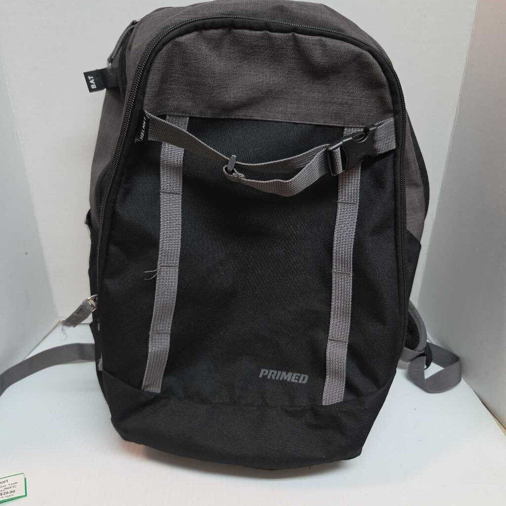 Primed Baseball/Softball Equipment Backpack Black/Grey Size Youth Preowned