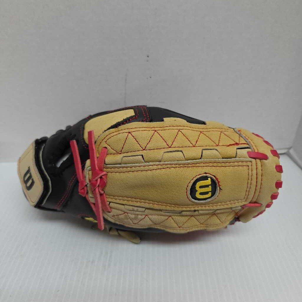 Wilson A350 Basaeball Glove Tan/Black/Red Size 11.5" Right Hand Throw Preowned