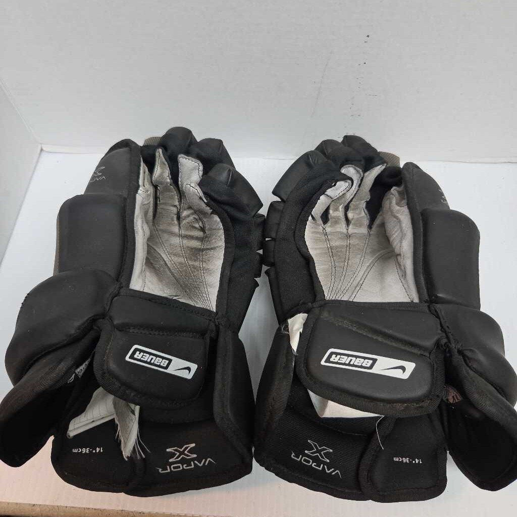 Nike/Bauer Vapor X Hockey Gloves Black Size 14" Preowned