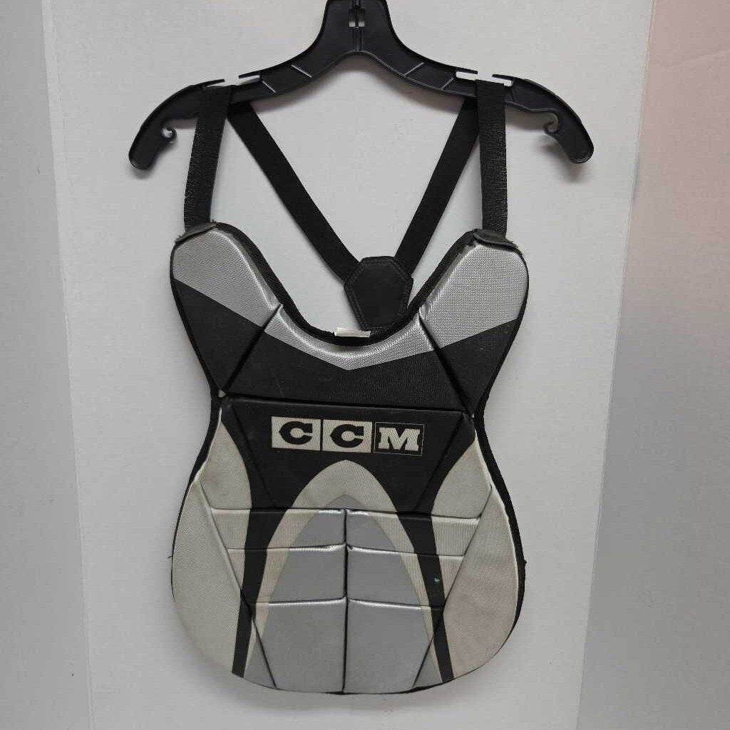 CCM Street Hockey Goalie Chest Protector Black/Silver Size Junior Preowned