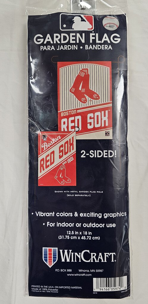 Boston Red Sox Garden Flag, Cooperstown Collection, 2 Sided Design, Size: 12.5in x 18in, Indoor and outdoor use, 100