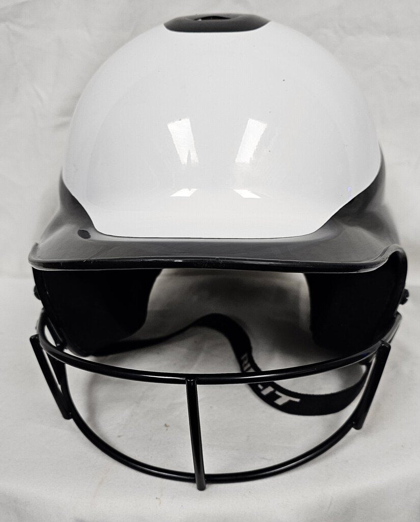 Rip-It Softball Batting Helmet with Mask, Black & White, Size: M/L