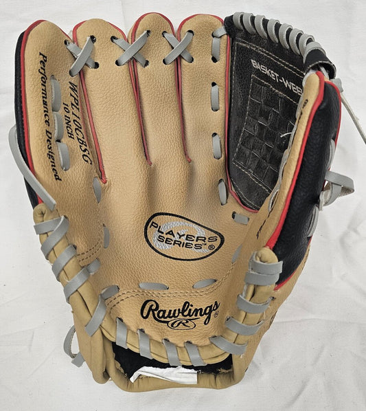 Rawlings Player Series Baseball Glove, Left Hand Throw, Size: 10in.