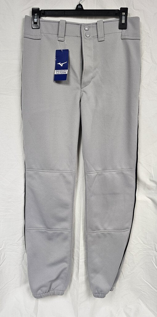 Mizuno Select Youth Piped Baseball Pants, Gray w/ Black Piping, Size Youth XXL