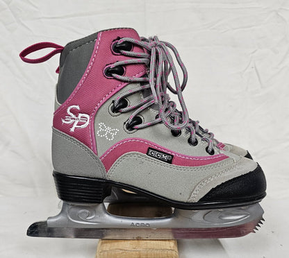 CCM Jamie Girl Sale & Pelletier Figure Skates, Pink & Gray, Size: 1