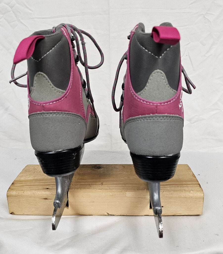 CCM Jamie Girl Sale & Pelletier Figure Skates, Pink & Gray, Size: 1