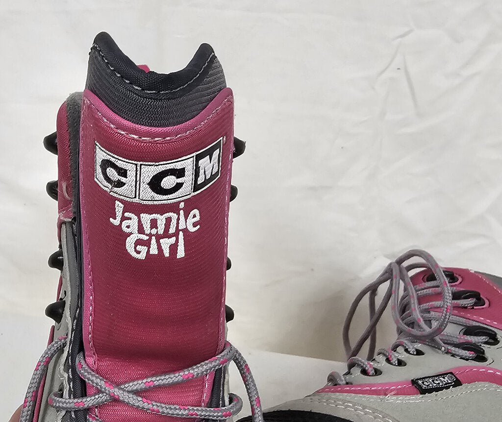 CCM Jamie Girl Sale & Pelletier Figure Skates, Pink & Gray, Size: 1