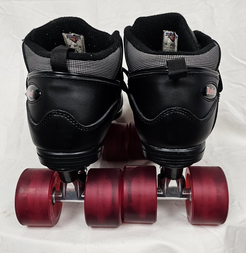 Sure-Grip International Rebel Quad Skates, Black, Size: 11