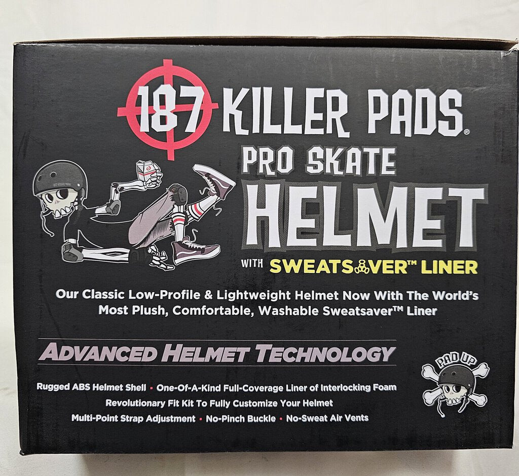 187 Killer Pads Pro Skate Helmet, Black, Size: XL