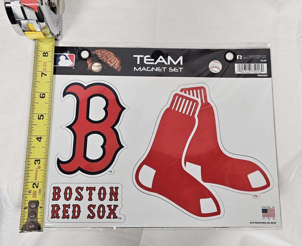 Boston Red Sox Team Magnets, 3pc Set, Sheet size: 11in x 7in