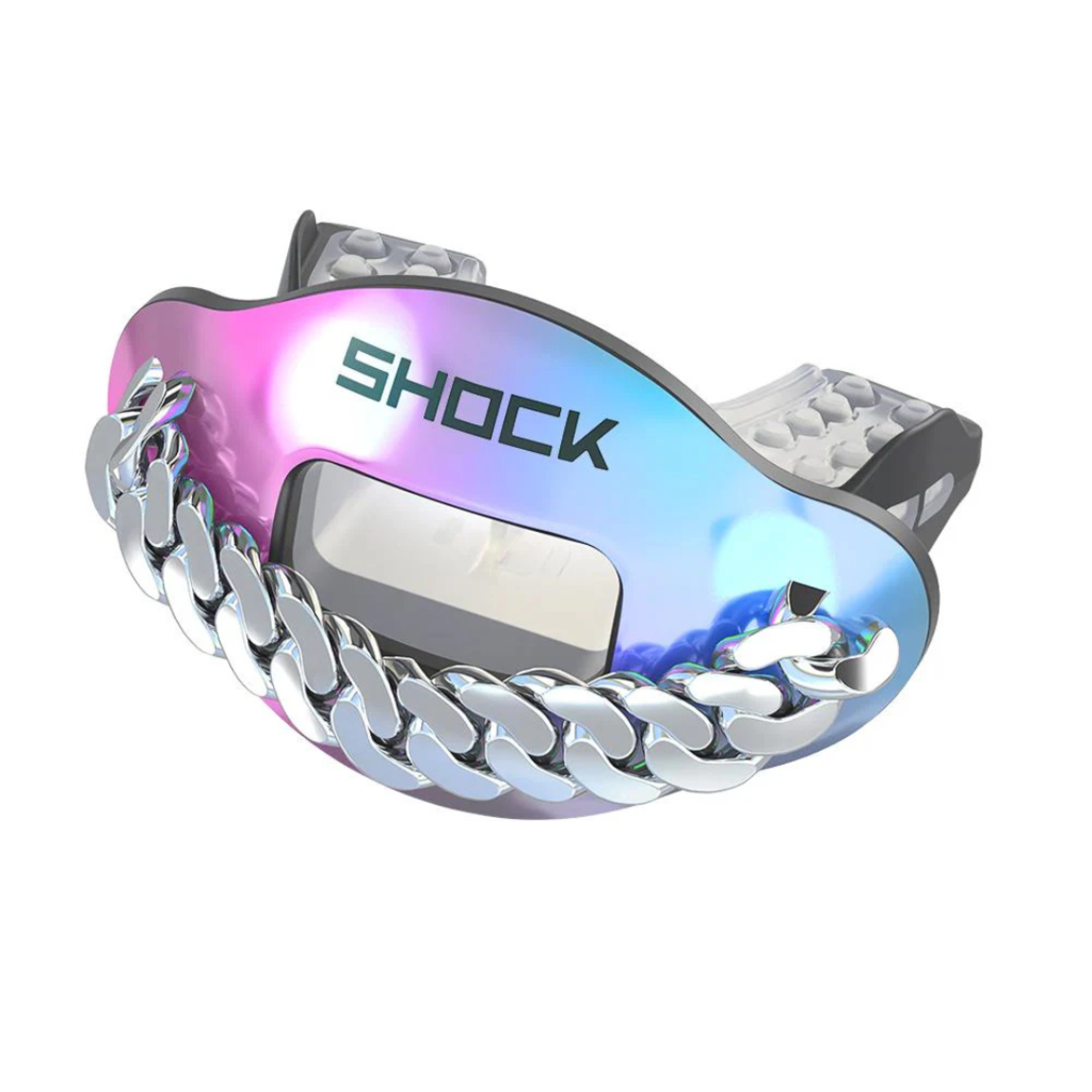 SHOCK DOCTOR Max AirFlow 3D Iridescent Chain Football Mouthguard