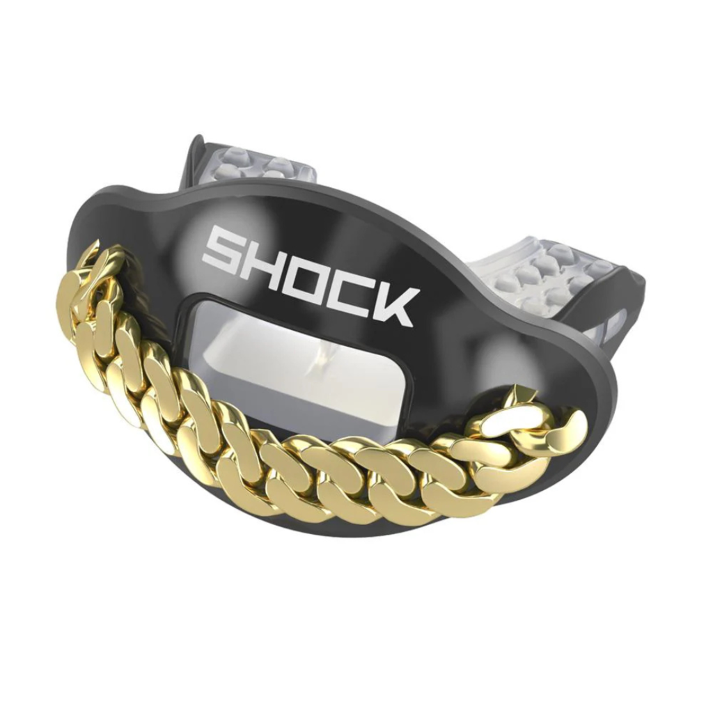 SHOCK DOCTOR Chrome 3D Black Chain Football Mouthguard