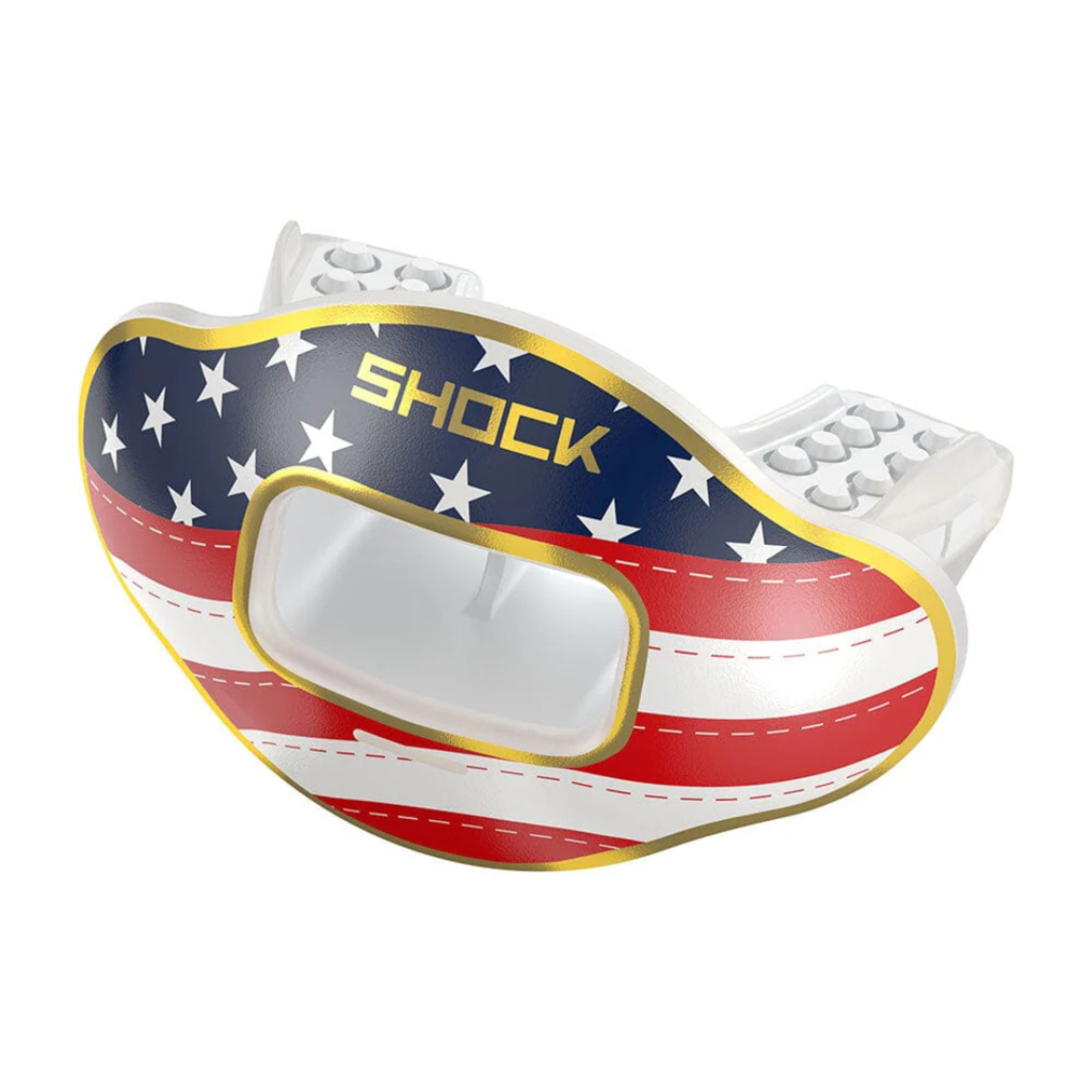 SHOCK DOCTOR Max AirFlow Chrome Stars & Stripes Football Mouthguard