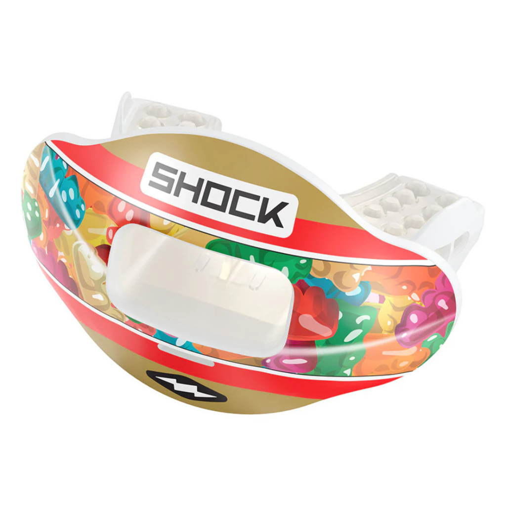 SHOCK DOCTOR Multi Print Gold/Gummies Football Mouthguard