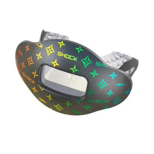 SHOCK DOCTOR Max AirFlow Black/Rainbow Lux Football Mouthguard